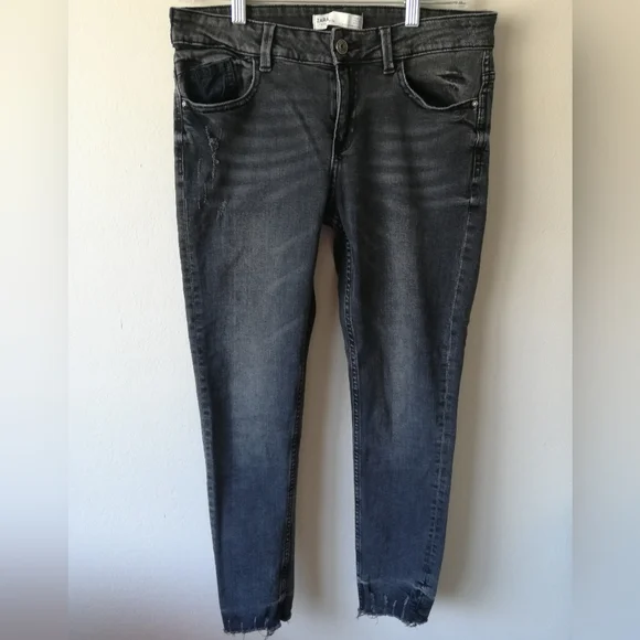 Zara Size 8 Skinny Leg Cut Gray Jeggings - Picture 1 of 12